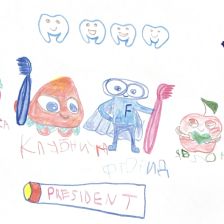 Саша в конкурсе «Подвиги рыцаря Фторида в борьбе с кариесом»