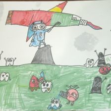 Лера и Тася Алексеевна Ваганова в конкурсе «Подвиги рыцаря Фторида в борьбе с кариесом»