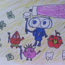 Анна Смакотина в конкурсе «Подвиги рыцаря Фторида в борьбе с кариесом»