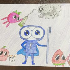 Катя в конкурсе «Подвиги рыцаря Фторида в борьбе с кариесом»