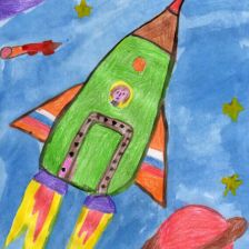 Маргарита Сергеевна в конкурсе «Помоги космонавтам добраться до Марса! Нарисуй космический шатл»