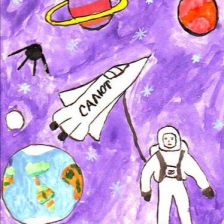 Никита Семисотов в конкурсе «Помоги космонавтам добраться до Марса! Нарисуй космический шатл»