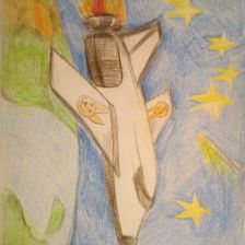 Александра Павловна Хохрякова в конкурсе «Помоги космонавтам добраться до Марса! Нарисуй космический шатл»