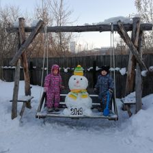 Илья и Василина Федоровы в конкурсе «Слепи снеговика»