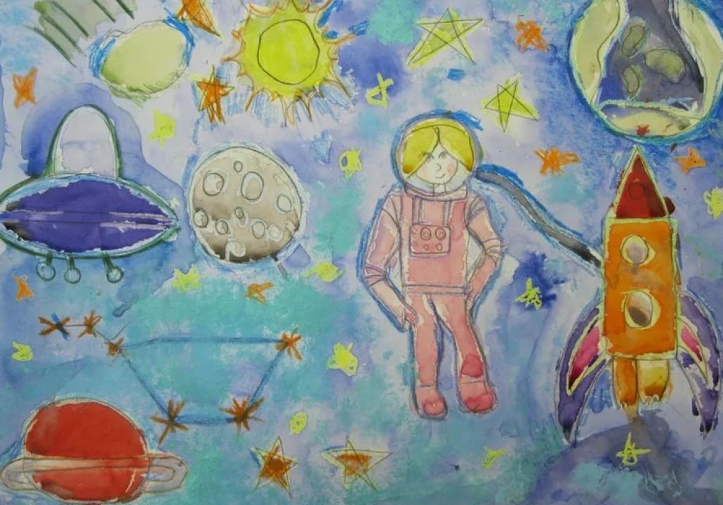 День космонавтики рисунок в сад