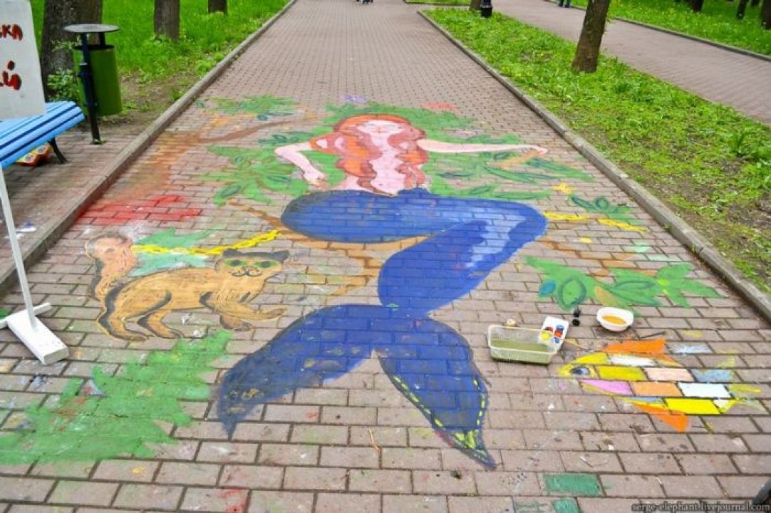 Краска для рисунков на асфальте