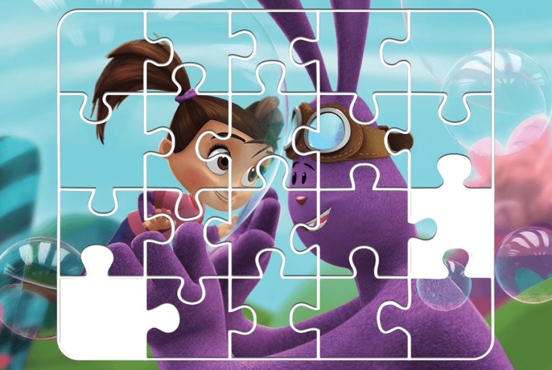 Детская онлайн игра Пазл. Катя и МимМим играть бесплатно