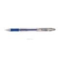 Ручка гелевая синяя игольчатая "JAZZ" с металлическим наконечником, 0,5 мм в прозрачном корпусе с резиновой вставкой в цвет чернил, клип серебряный. 12 шт.