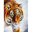 Живопись на холсте "Тигр на снегу", 30 х 40 см