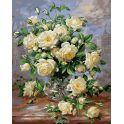 Живопись на холсте "Белые розы", 40 х 50 см