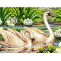 Набор для рисования по номерам Цветной "Лебеди и лотосы", 30 x 40 см