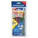 Staedtler Набор цветных карандашей Wopex 12 цветов с чернографитным карандашом 180 30-НВ и ластиком