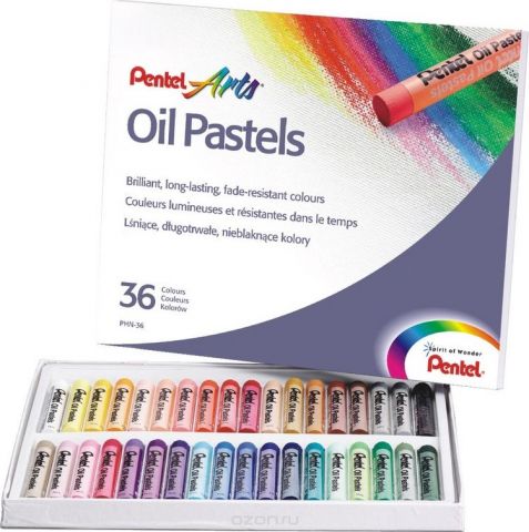 Пастель масляная Pentel "Oil Pastels", 36 цветов. PHN-36