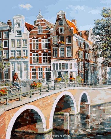 Живопись на холсте Белоснежка "Императорский канал в Амстердаме", 40 х 50 см
