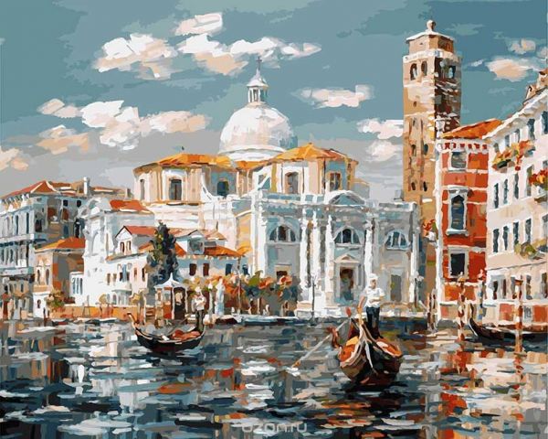 Живопись на холсте "Венеция. Церковь Сан Джеремия", 40 х 50 см