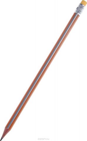 Карандаш чернографитный с ластиком цвет корпуса оранжевый серый