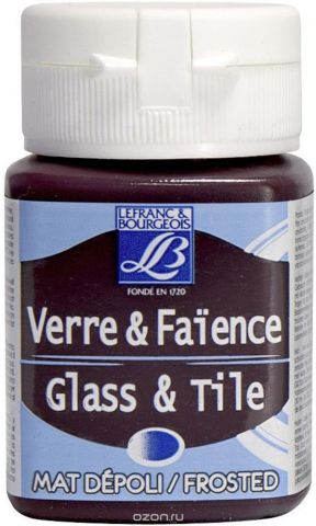 Краска по стеклу и керамике Lefranc & Bourgeois "Glass&Tile", морозный эффект, цвет: красный рубин (321), 50 мл