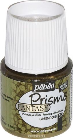 Pebeo Краска Fantasy Prisme с фактурным эффектом цвет 166035 зеленое золото 45 мл